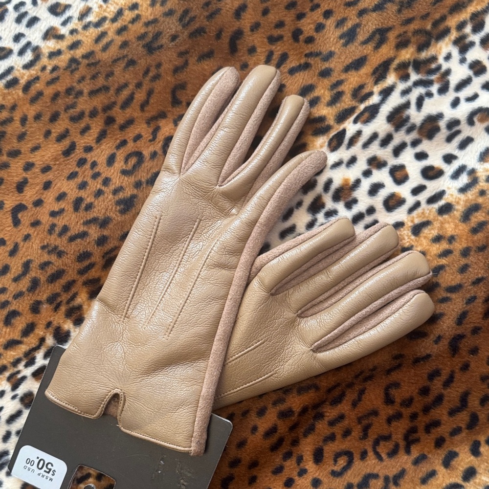 London Fog Women's Brown Leather Gloves - Picture 3 of 6